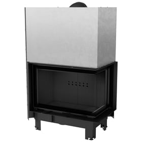 Steel air fireplace MBM right BS 10 kW Ø 200 Guillotine black lining