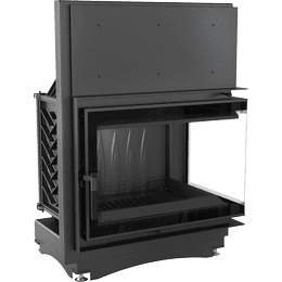 Kamineinsatz Gusseisen KRATKI ZUZIA DECO rechts 15 kW Ø 200