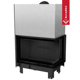 Stålpeis KRATKI MBM høyre 10 kW Ø 200 Lift-Up bøyd glass sort thermotec