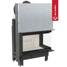 Chimenea de leña de acero KRATKI MBO derecha 15 kW Ø 200 puerta elevable vidrio doblado