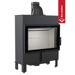 Kamineinsatz aus Stahl KRATKI LUCY SLIM 10 kW Ø 160 mit Türfeder