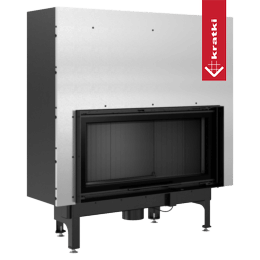 Stalen haard KRATKI NADIA 14 kW Ø 200 Opklapbare zwarte thermotec