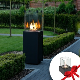 MINI PLINSKI GRELEC PATIO ČRNE OBLIKE + KAMIN NA BIOETANOL