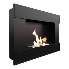 Wall mounted Bioethanol fireplace BRAVO TÜV black
