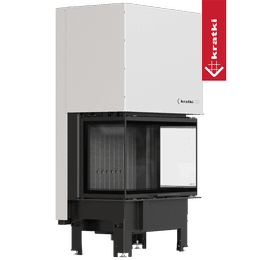 Inbouw houtkachel KRATKI REGNOR 800/400 8 kW Ø 200 3-zijdig glas, zwart thermotec