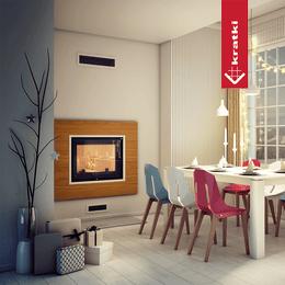 Vandens šildymo židinys KRATKI AMELIA DECO 15 kW Ø 220