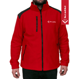 Red coloured fleece with white S logo