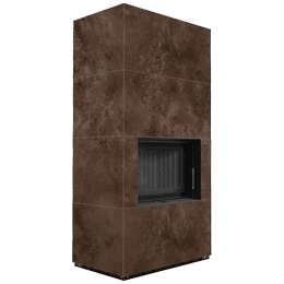 Moduļu kamīns KRATKI FLOKI BOX 8 kW Ø 160 kvarca aglomerāts OXIDE MORO melns termotec