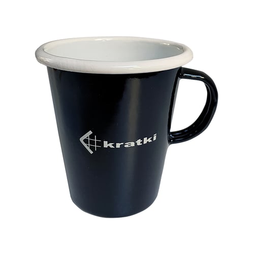 Kubek firmowy emaliowany stożek z logo Kratki