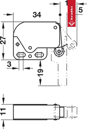 ZATRZASK DRZWI DOLNYCH (Zatrzask Mini Latch Hafele/Rolka z metalu)