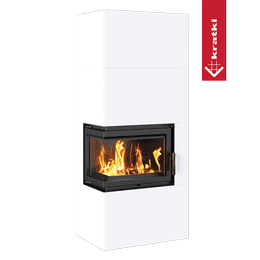 Kominek powietrzny Simple Box 8 kW Ø 200 Bianco z domykaniem