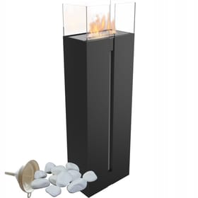 Freestanding Bioethanol fireplace ROMEO black TÜV set