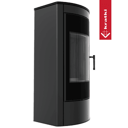 Piec kominkowy KRATKI TITAN Panorama Ø 150 11 kW czarne wyłożenie