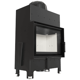 Steel fireplace FLOKI S 8 kW Ø 160 black thermotec self closing door