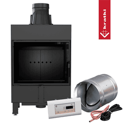 Smart steel fireplace KRATKI LUCY 12 KW Ø 200 black thermotec MSK