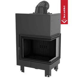 Chimenea KRATKI MBZ derecha 13 kW Ø 200 vidrio doblado thermotec negro