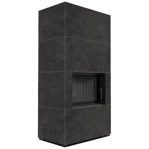 Caminetto modulare FLOKI BOX 8 kW Ø 150 Sinterizzazione di quarzo FOKOS GRAFITE thermotec nero
