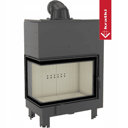 Steel fireplace KRATKI MBA left 17 kW Ø 200 self closing door