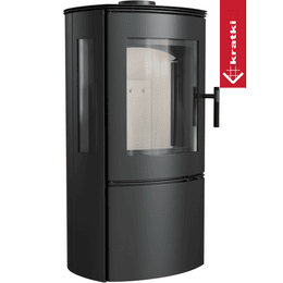 Stufa a legna in acciaio KRATKI FALCON VIEW Ø 150 10 kW porta a chiusura automatica
