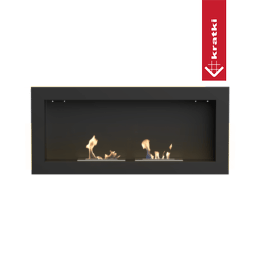 Built-in bioethanol fireplace DELTA2 90 cm black