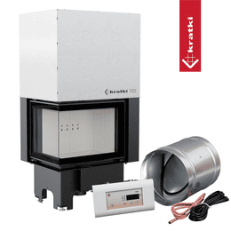 Išmanusis plieninis židinys KRATKI VNL 610/430 9 kW Ø 200 Lift-up MSK
