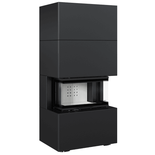 Chimenea Modulares NBC/EASY BOX 7 kW Ø 160 revestimiento negro Con puertas de cierre