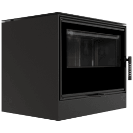 Kaminofen aus Stahl KRATKI KARI 70 Ø 150 8 kW schwarz Verkleidung mit Türfeder