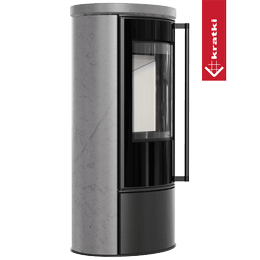 KRATKI ERIK Ø150 5,5 kW kamna GREY SATIN keramické víko s dovíráním