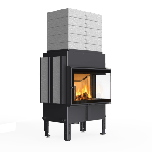 KRATKI NORRA čelični kamin desni 9,9 kW Ø 200