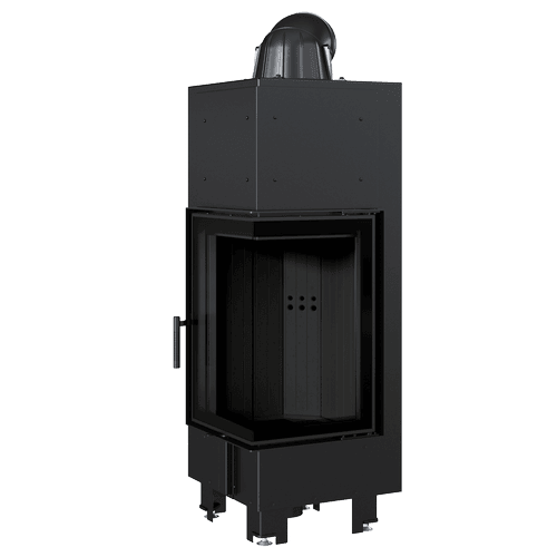 Steel fireplace MBN right 10 kW Ø 200 black thermotec