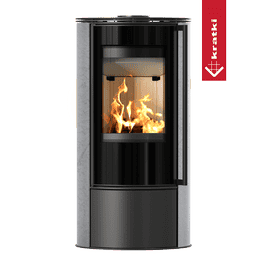 Braskamin Kratki ERIK Ø150 5,5 kW Grå satin