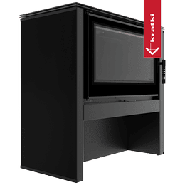 Wood burning steel stove KRATKI JUNO 12 kW Ø 160 black panel black thermotec