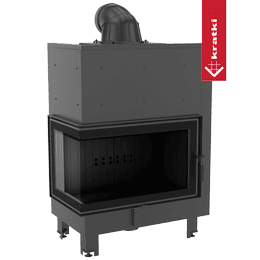 Chimenea KRATKI MBO izquierda 15 kW Ø 200 vidrio doblado thermotec negro