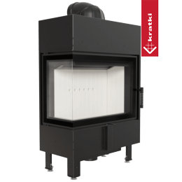 Čelični kamin KRATKI LUCY SLIM lijevo 8 kW Ø 160