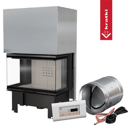 Intelligenter Kamineinsatz KRATKI NBC 800/400 10 kW Ø 200 mit Schiebetür MSK