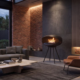 Freestanding bio-fireplace KRATKI OVO black