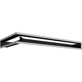 Vent Cover LUFT corner right 40x80x9 polished
