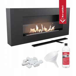 Wandkamin Bioethanol DELTA FLAT TÜV mit Verglasung GZusätze
