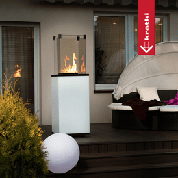 Patio Gas Heater Glass Panel White manual 8,2 kW