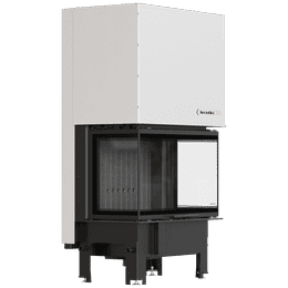 Kamineinsatz KRATKI REGNOR 800/400 8 kW Ø 200 3 seiten glas schwarz Verkleidung
