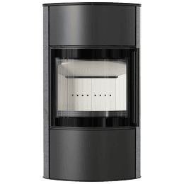 BJORN Ø 150 7kW free-standing steel stove High decorative GRAY SATIN storage ceramic; steel cover; with closing mechanism