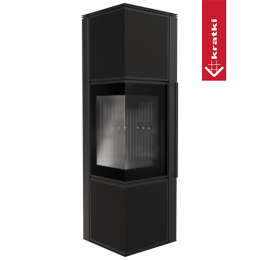 Plieninė krosnelė KRATKI TORA/M 8 kW Ø 150 kvarcinis sukepinimas Nero Assoluto juoda thermotec