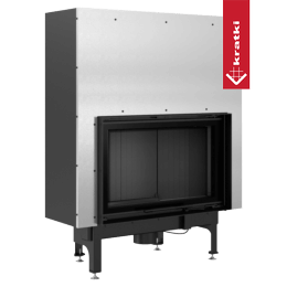 Stalen haard KRATKI NADIA 12 kW Ø 200 Opklapbaar zwart thermotec