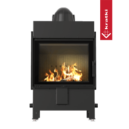 Stalen haard KRATKI LUCY 12 kW Ø 200 zwarte thermotec zelfsluitende deur