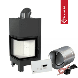 Focar semineu KRATKI MBN 8 kW Ø 200 colt stanga MSK GLASS