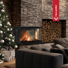 Steel fireplace KRATKI NBC 800/400 10 kW Ø 200 Lift-up black thermotec