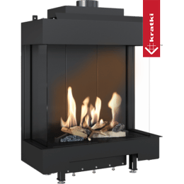 Cheminée au Gaz KRATKI LEO 76 / 62 trois côté propane butane ∅ 100/150 5,6 kW