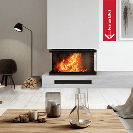 Focar semineu KRATKI NBC 1000/400 15 kW Ø 200 deschidere verticala