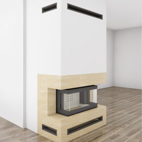 Steel fireplace NBC 680/280 7 kW Ø 160 Lift-up black thermotec