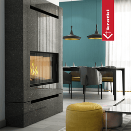 Steel fireplace KRATKI NADIA 12 kW Ø 200